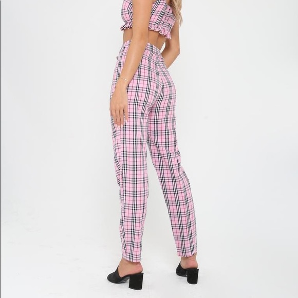 tiger mist yellow plaid pants